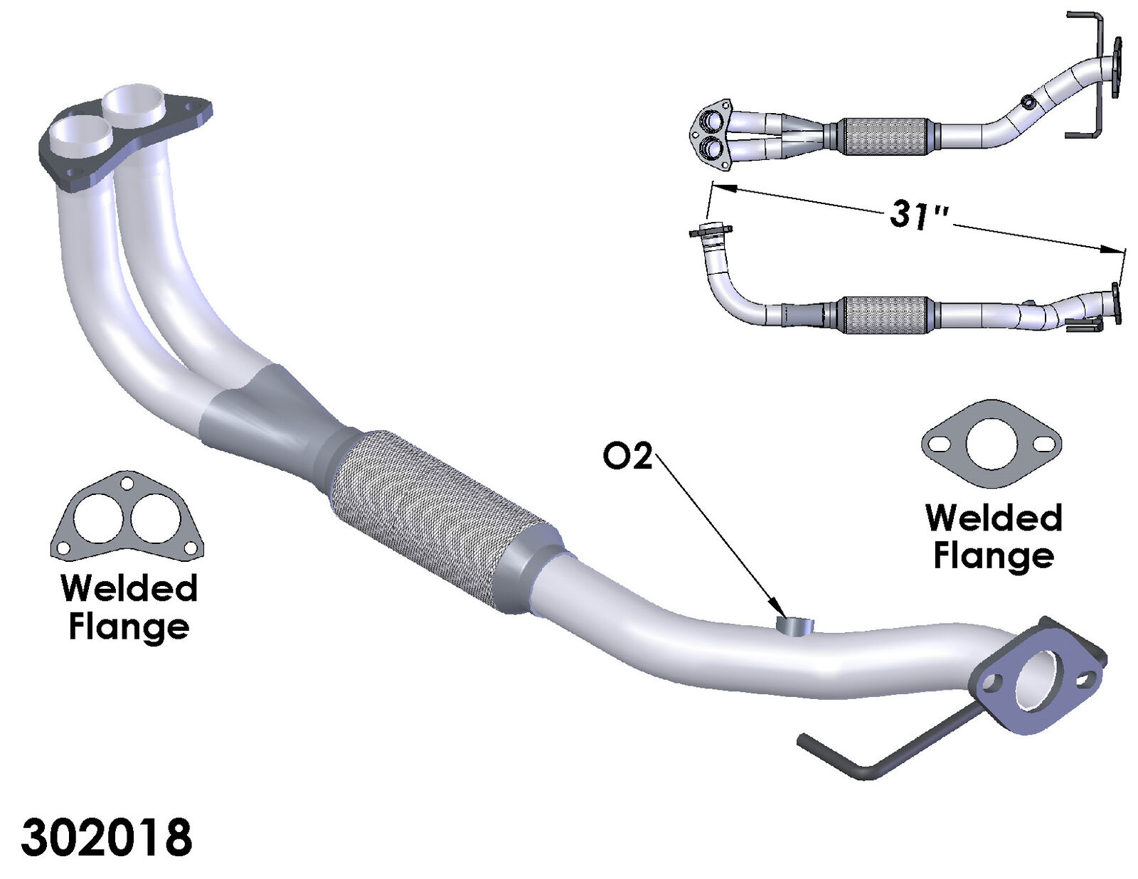 Exhaust Pipe for 1993-1996 Eagle Summit