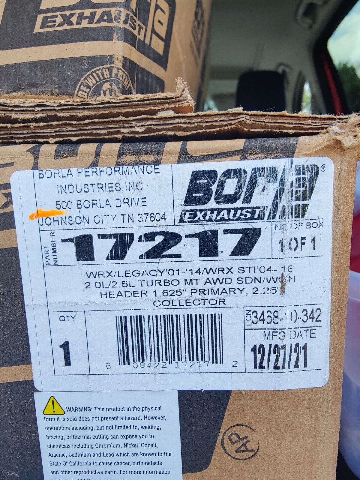 Borla Header for 01-18 Impreza Legacy WRX WRX STI -17217