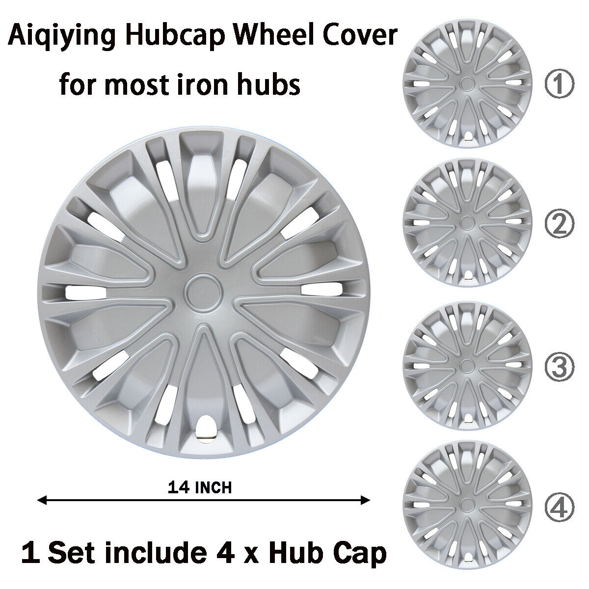 4PC Hubcaps Wheel Covers fit R14 Rim,14\