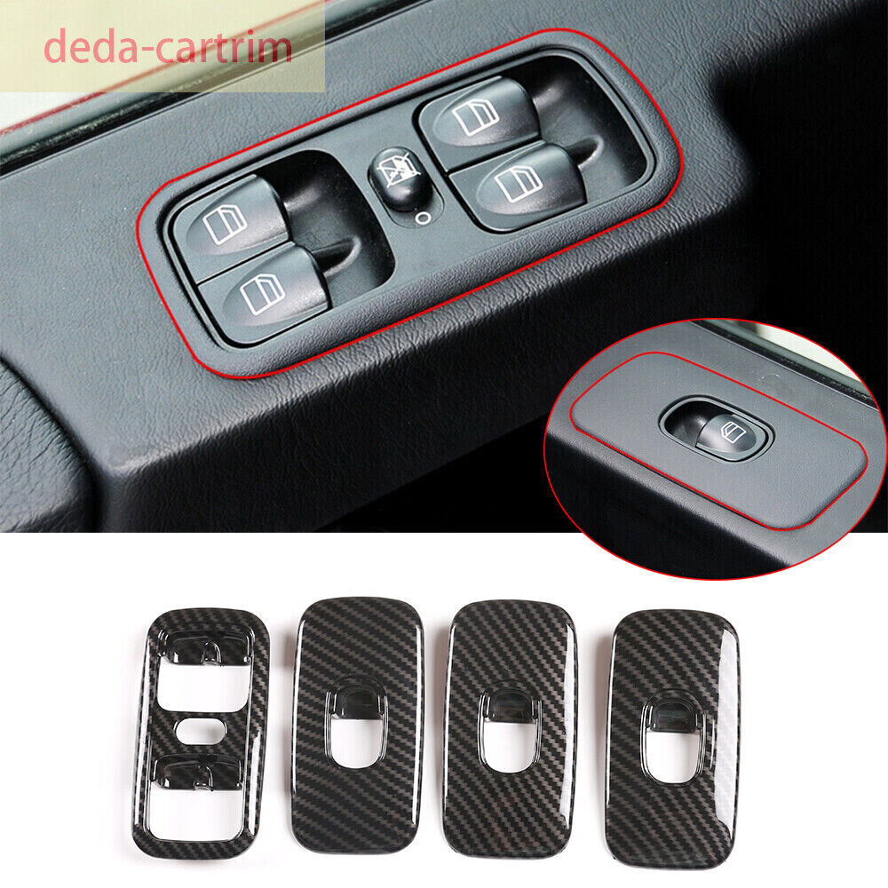 Carbon Fiber ABS Window Lift Switch Button Trim For Benz G Class W463 G500 04-11