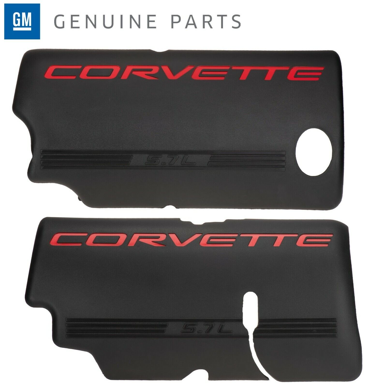 Genuine GM Engine Fuel Rail Covers Pair Black 1999-2004 Corvette C5 Z06 LS1 LS6