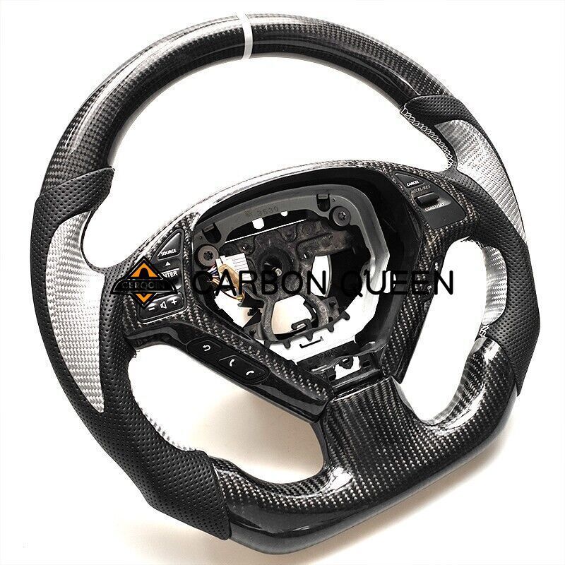 SILVER CARBON FIBER Steering Wheel FOR INFINITI g37g25 G37X W/ CARBON THUMBGRIPS