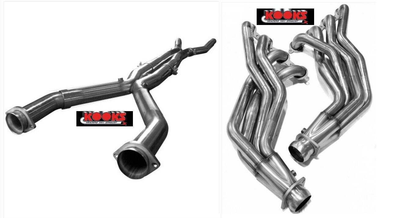 KOOKS 2 x 3″ long tube stainless headers offroad x-pipe 09-15 Cadillac CTS-V LSA