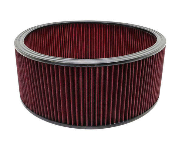 16 x 6 Inch Round Air Cleaner Filter Washable Red Cotton Universal
