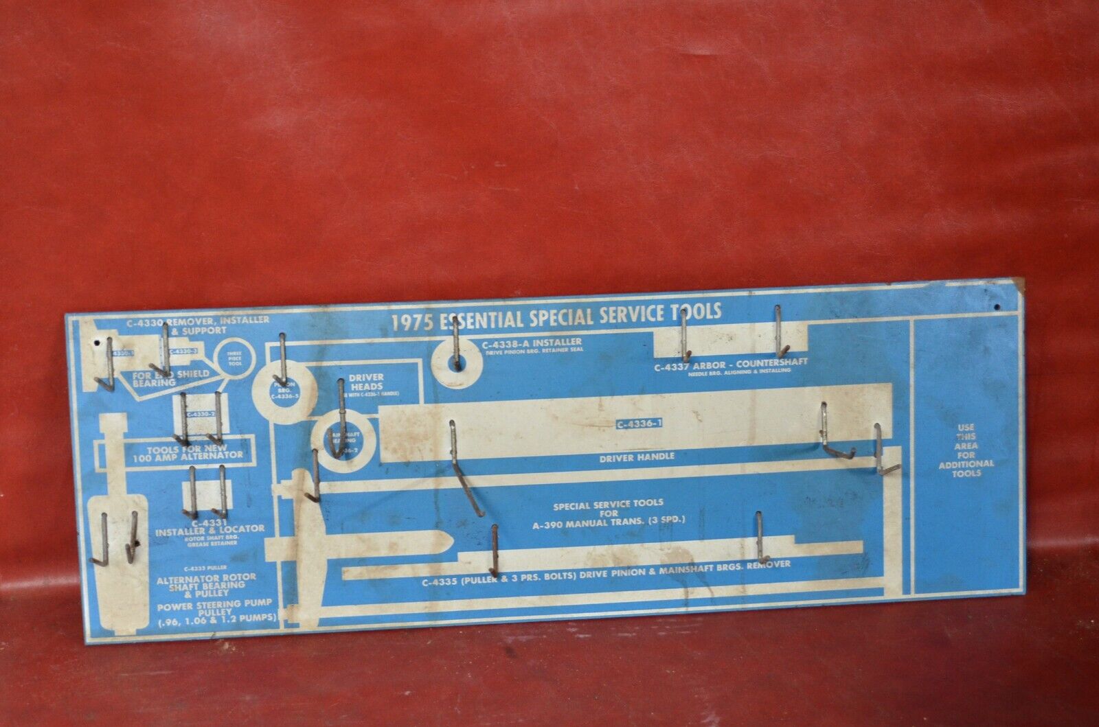 1975 Plymouth Chrysler Essential Service Specials Tool Peg Board Hanger Shadow 2
