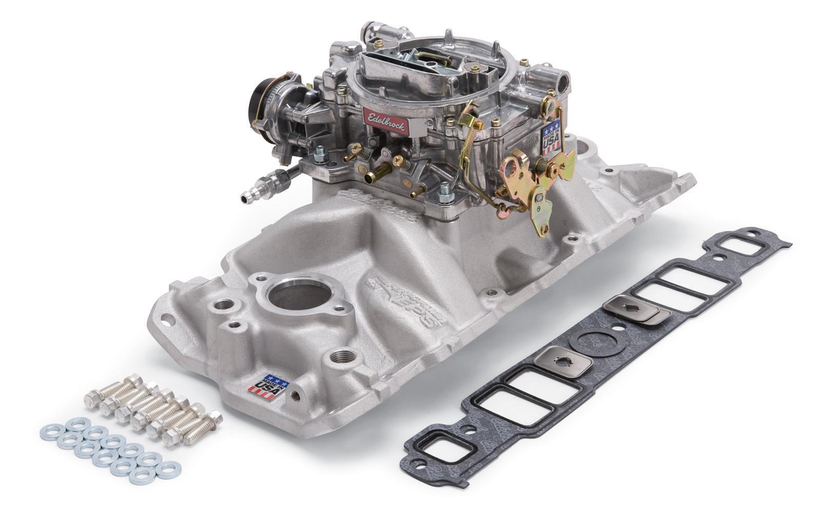 Edelbrock 2021 Performer EPS Intake Manifold and 600cfm Carburetor Kit