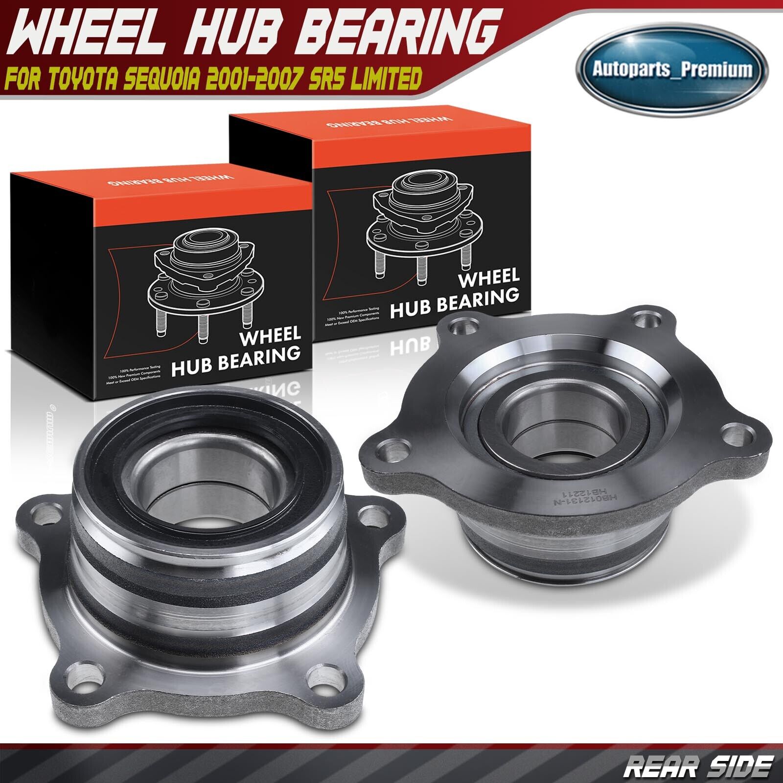 2x Rear Wheel Hub Bearing Assembly for Toyota Sequoia 2001 2002-2007 SR5 Limited