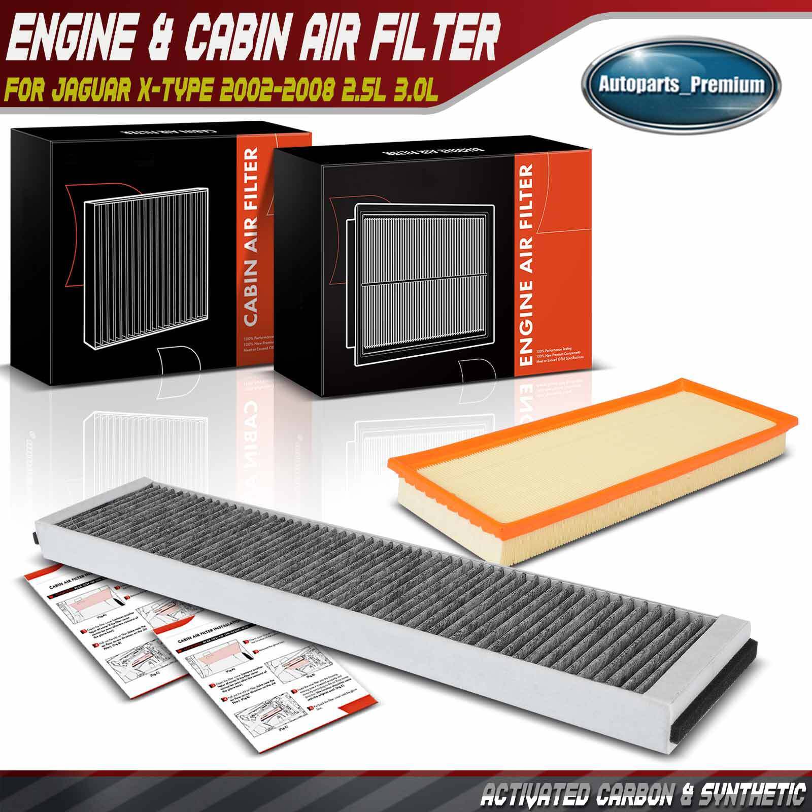 Engine & Activated Carbon Cabin Air Filter for Jaguar X-Type 02-08 2.5L 3.0L