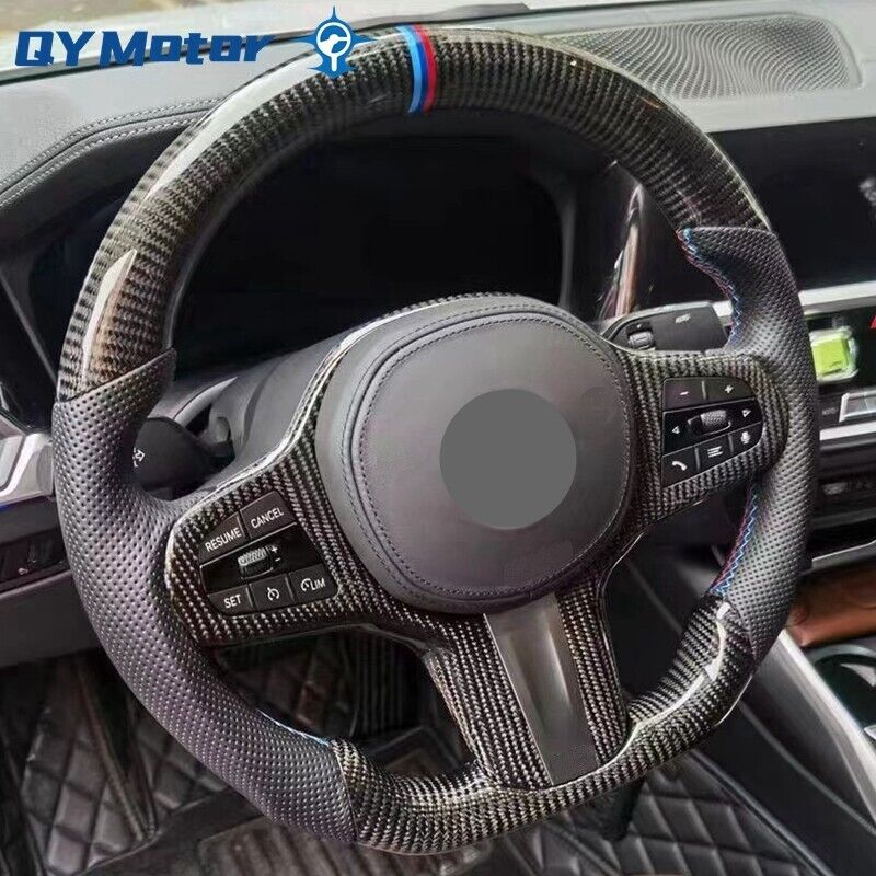 Real Carbon Fiber Steering Wheel For  BMW M3 G20 G28 G22 G30 G80 X5 X6 No Heated