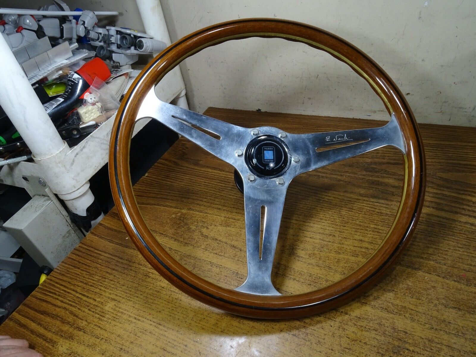 Vintage Nardi Torino Italy Wood Steering Wheel