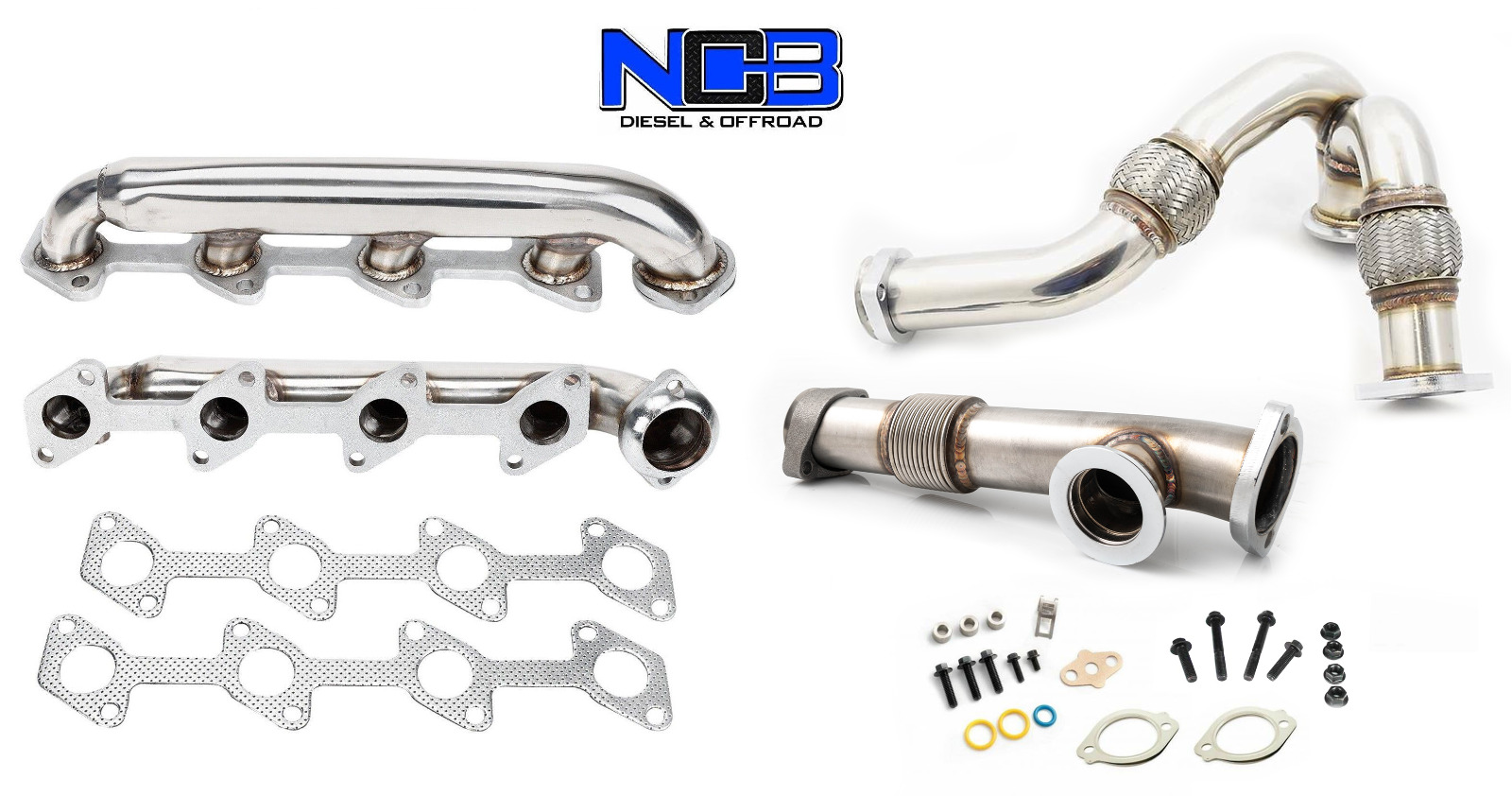 03-07 FOR Ford Powerstroke F250 F350 6.0 Stainless Exhaust Manifolds & Y Pipe