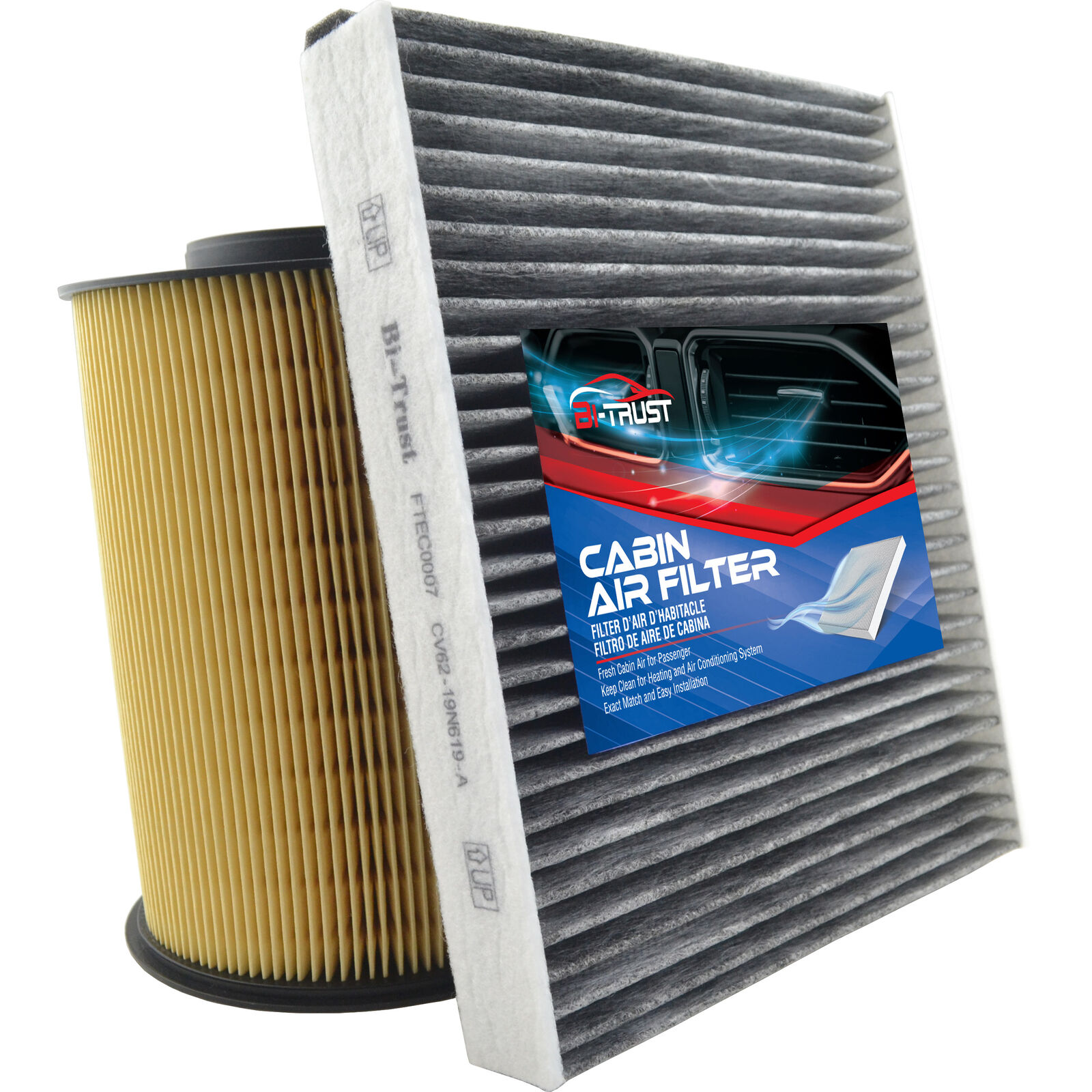 Engine & Cabin Air Filter Kit for Ford Focus 12-18 L4 2.0L 15-18 1.0L 16-18 2.3L