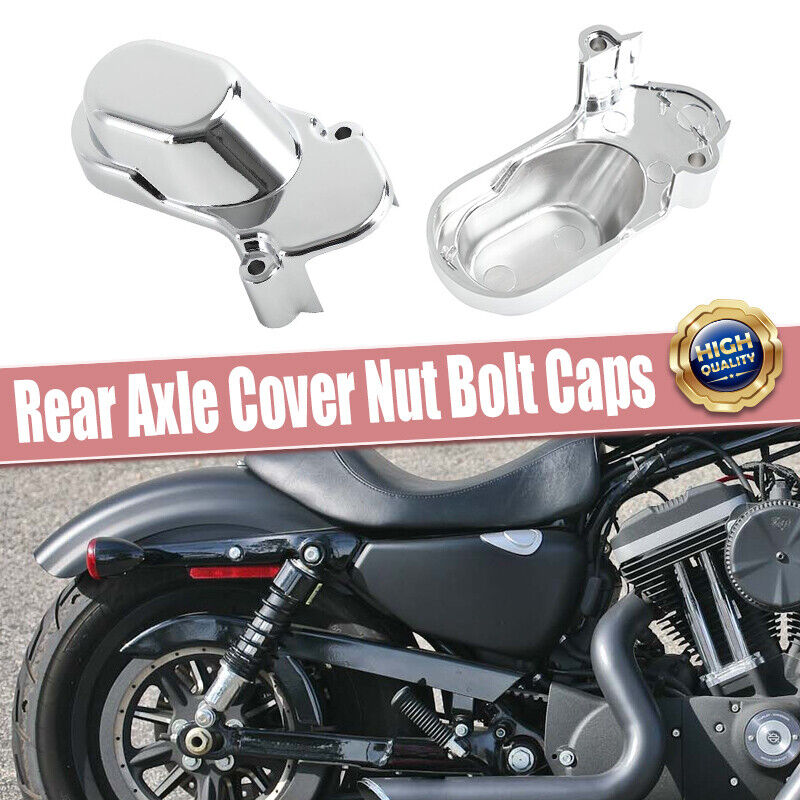 2x Rear Wheel Axle Kit Cover Chrome Fits For Harley Sportster 1200 883 2005-2022