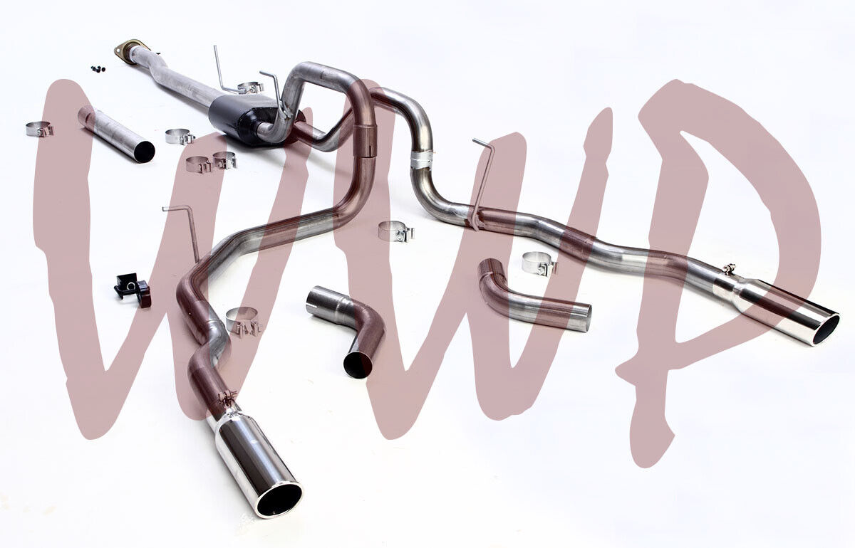 Dual Stainless CatBack Exhaust System Kit 09-14 Ford F150 4.6L/5.0L/5.4L Pickup