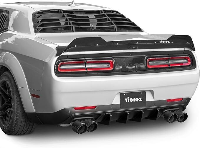For 2015-2023 Dodge Challenger GT SXT Rear Bumper Diffuser Shark Fin Spoiler