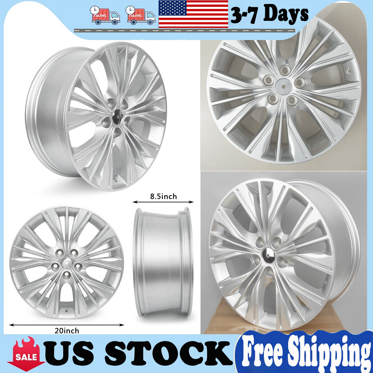 20 x 8.5 inch Replacement Rim Wheel Silver Rim for Chevrolet Impala 2014-2020 US