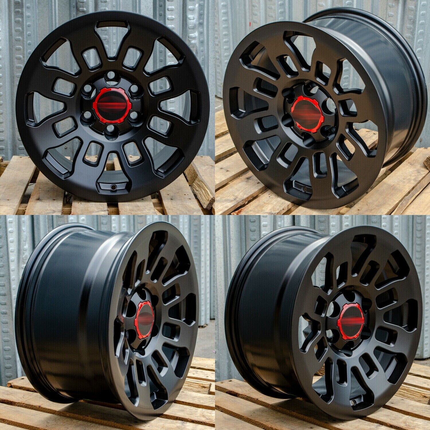 4 New Matt Black Rims Wheels 17x8 6x139.7 Fits Toyota Tacoma 4Runner FJ Cruiser