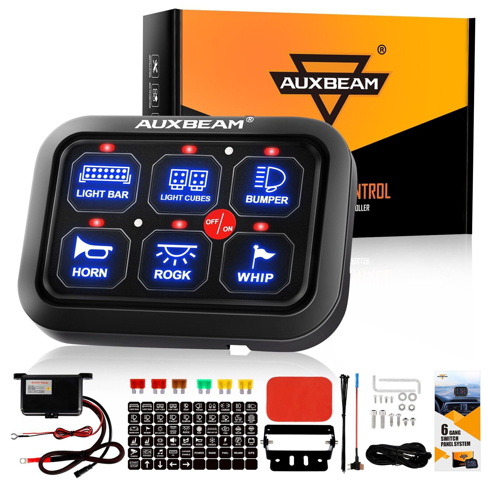 AUXBEAM 6 Gang Automatic Relay Control System Switch Panel For Honda Talon 1000X