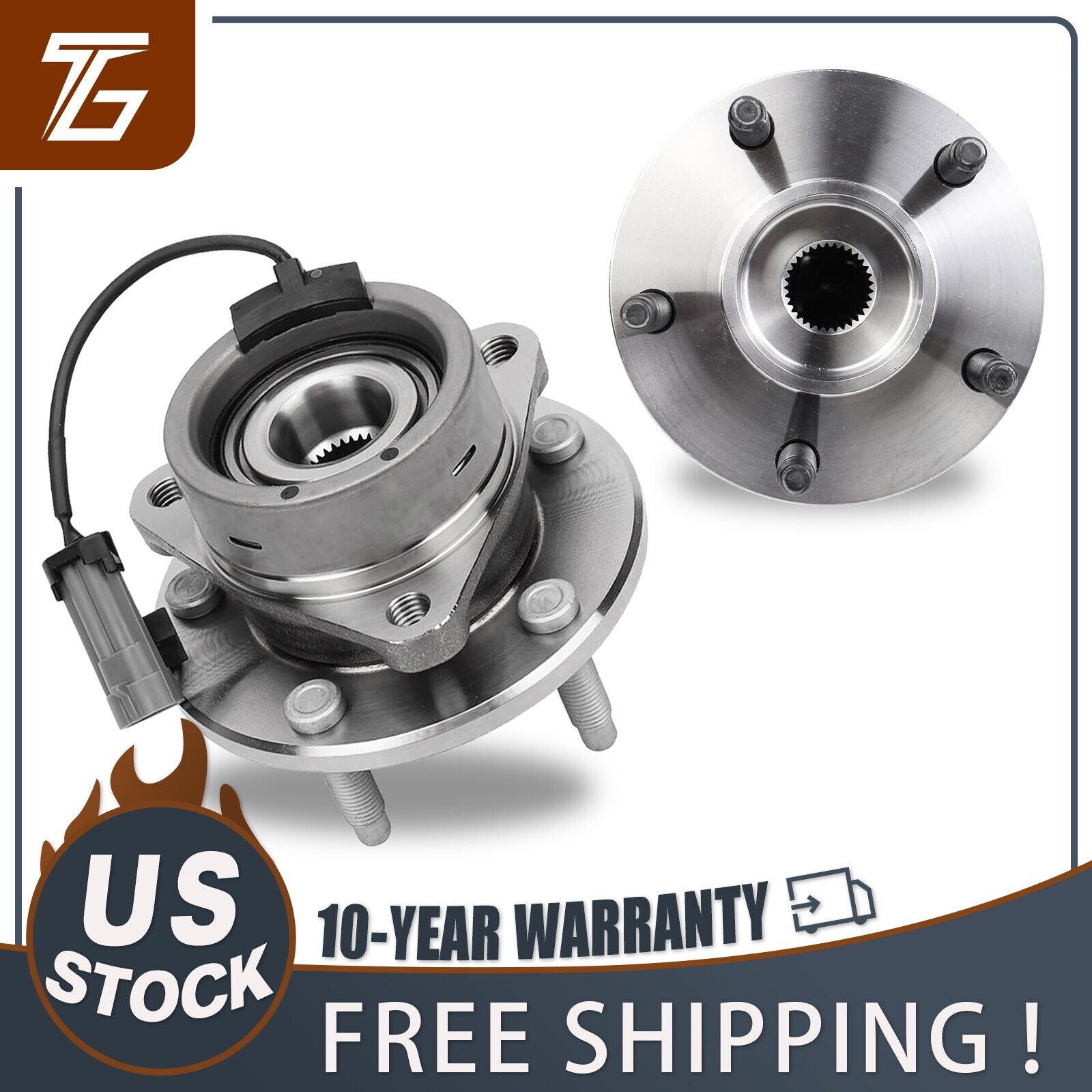 Pair Front Wheel Bearing & Hubs for Chevy Cobalt HHR Ion Pontiac Pursuit w/ABS
