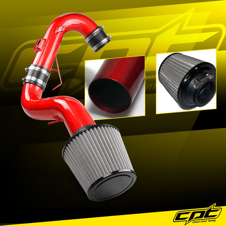 For 11-16 Scion tC 2.5L 4cyl Red Cold Air Intake + Stainless Steel Air Filter