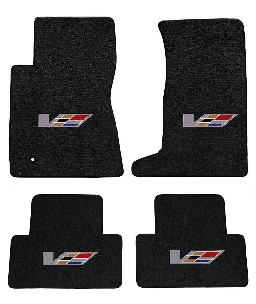 NEW BLACK Carpet Floor Mats 2005-2011 Cadillac STS - V Embroidered Logo All 4