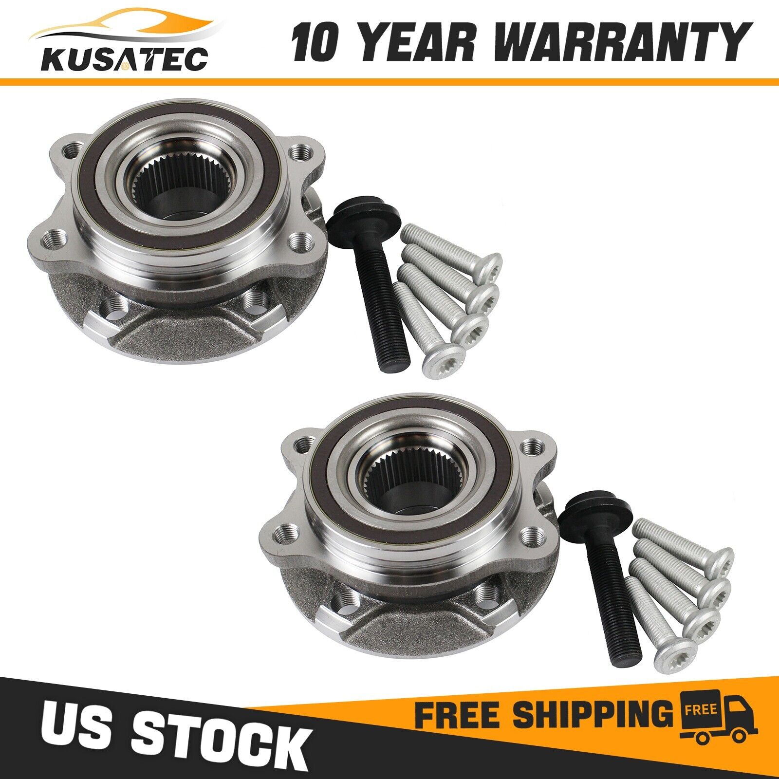 Pair Front Wheel Bearing Hub Assembly For Audi A4 A5 A6 A7 A8 Quattro RS5 RS7