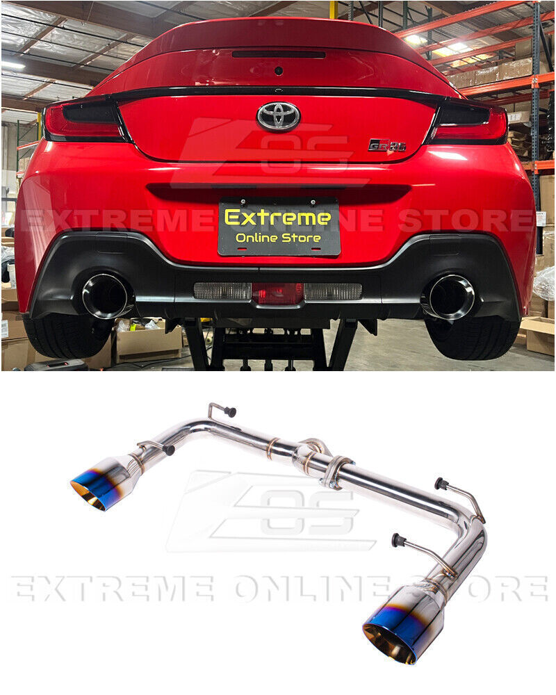 EOS Rear Axle Back 4 In Double Wall Dual Burnt Tips Exhaust For BRZ GR86 22-Up