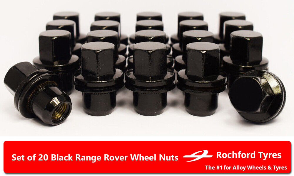 Black OE Style Wheel Nuts (20) 14x1.5 Nuts For Range Rover [L405] 12-19