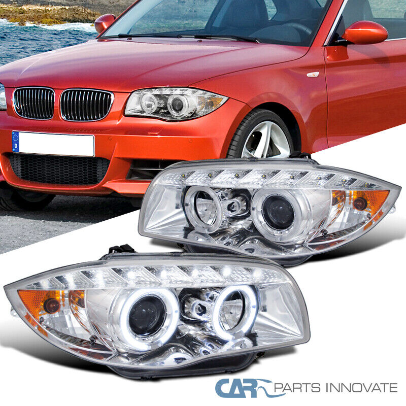 Fits BMW 04-11 E87 07-11 E81 07-13 E82 E88 LED Dual Halo Projector Headlights