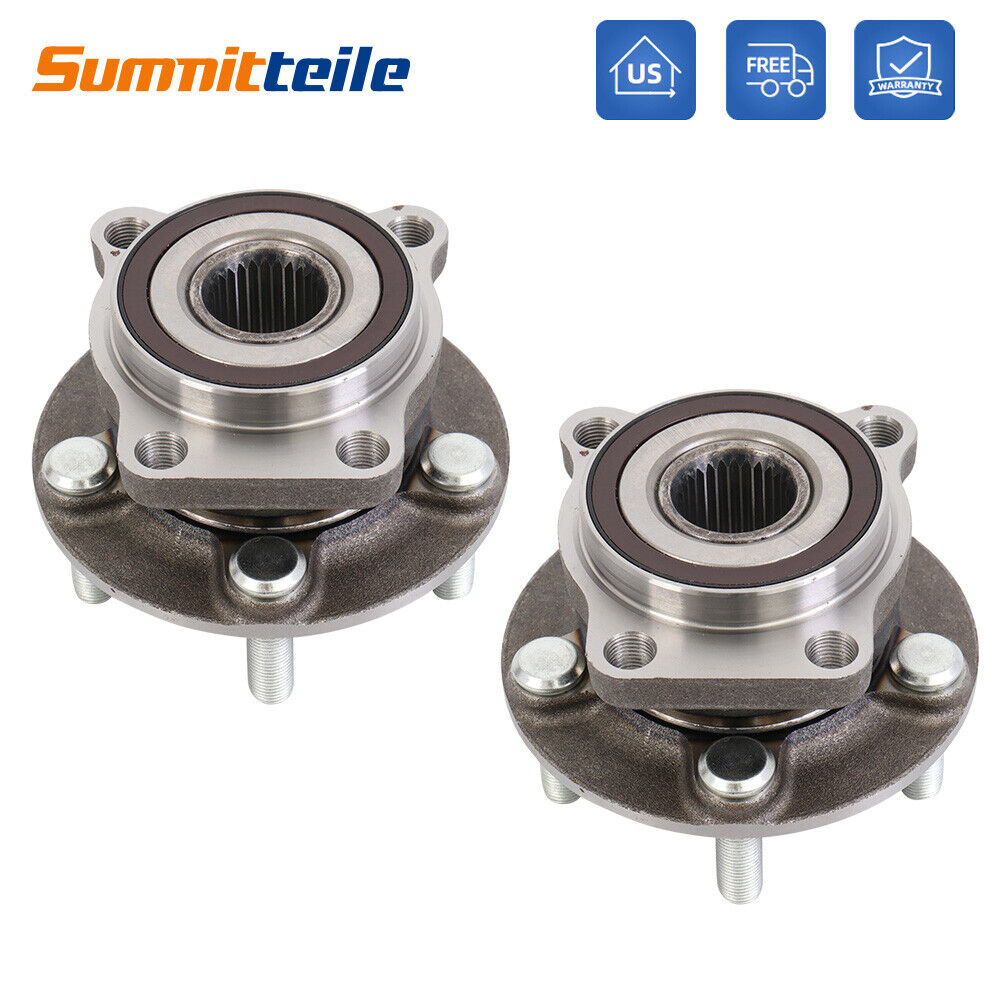 Pair Front Wheel Hub & Bearings For 2005-2014 Subaru Outback Legacy w/ ABS