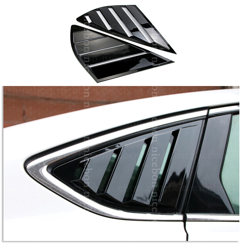 shiny Rear Quarter Panel Window Side Louvers Vent Fit for Ford Fusion Mondeo 4D