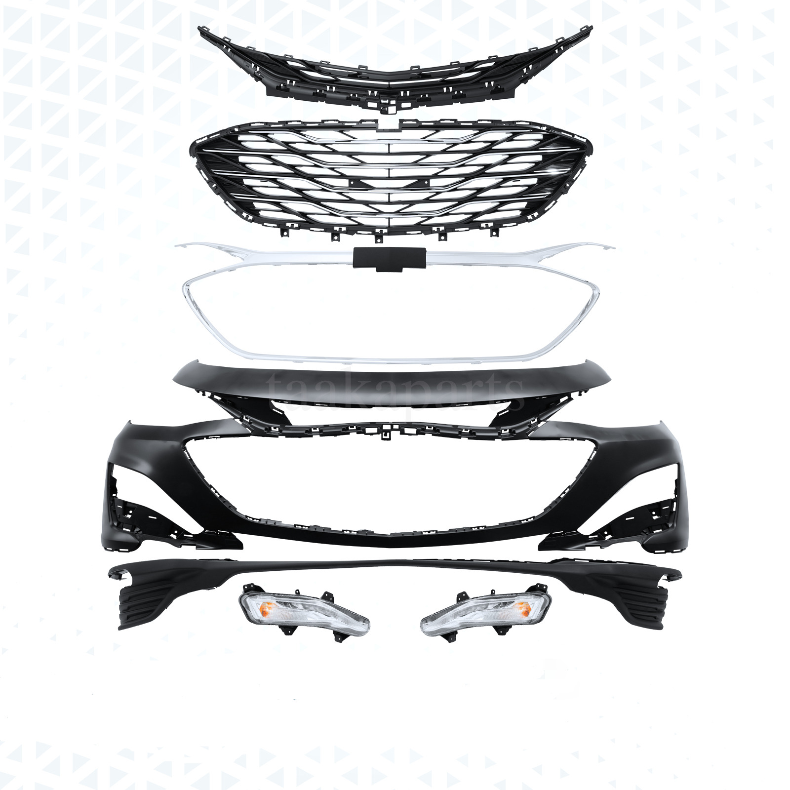 Front Bumper Cover w/ Grill Grille Fog Light For Chevy Chevrolet Malibu 2019-23