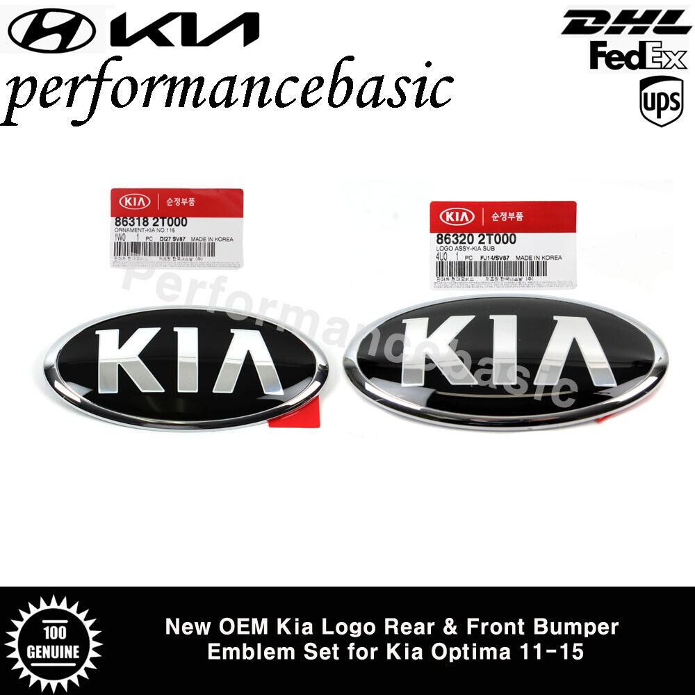 New OEM Kia Logo Rear & Front Bumper Emblem Set for Kia Optima 11-15
