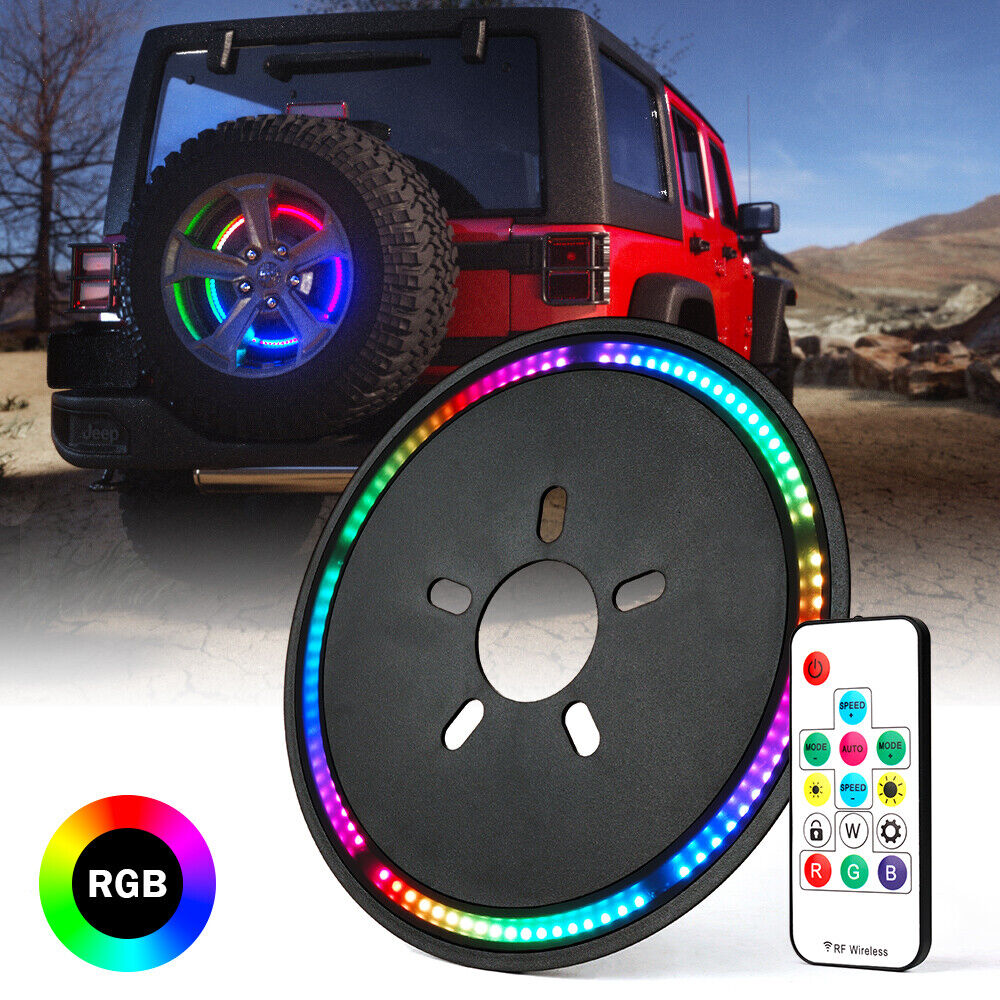 Xprite RGB Spare Tire LED Brake Lights for Jeep Wrangler JK JL 2007-2023