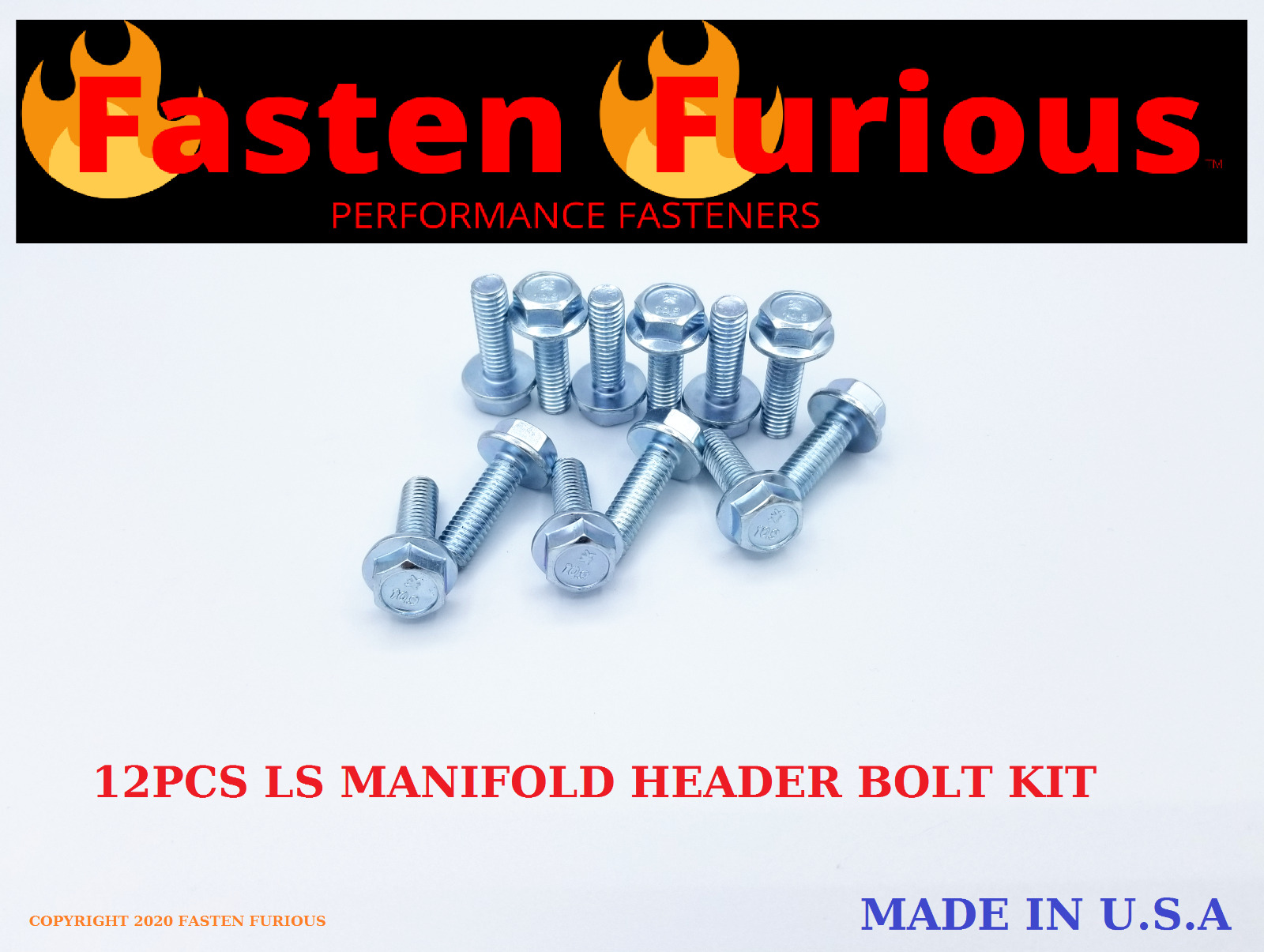LS1 Exhaust Manifold Header Bolt Kit Grade 10.9 fits ALL LS engines 1997 - 2017