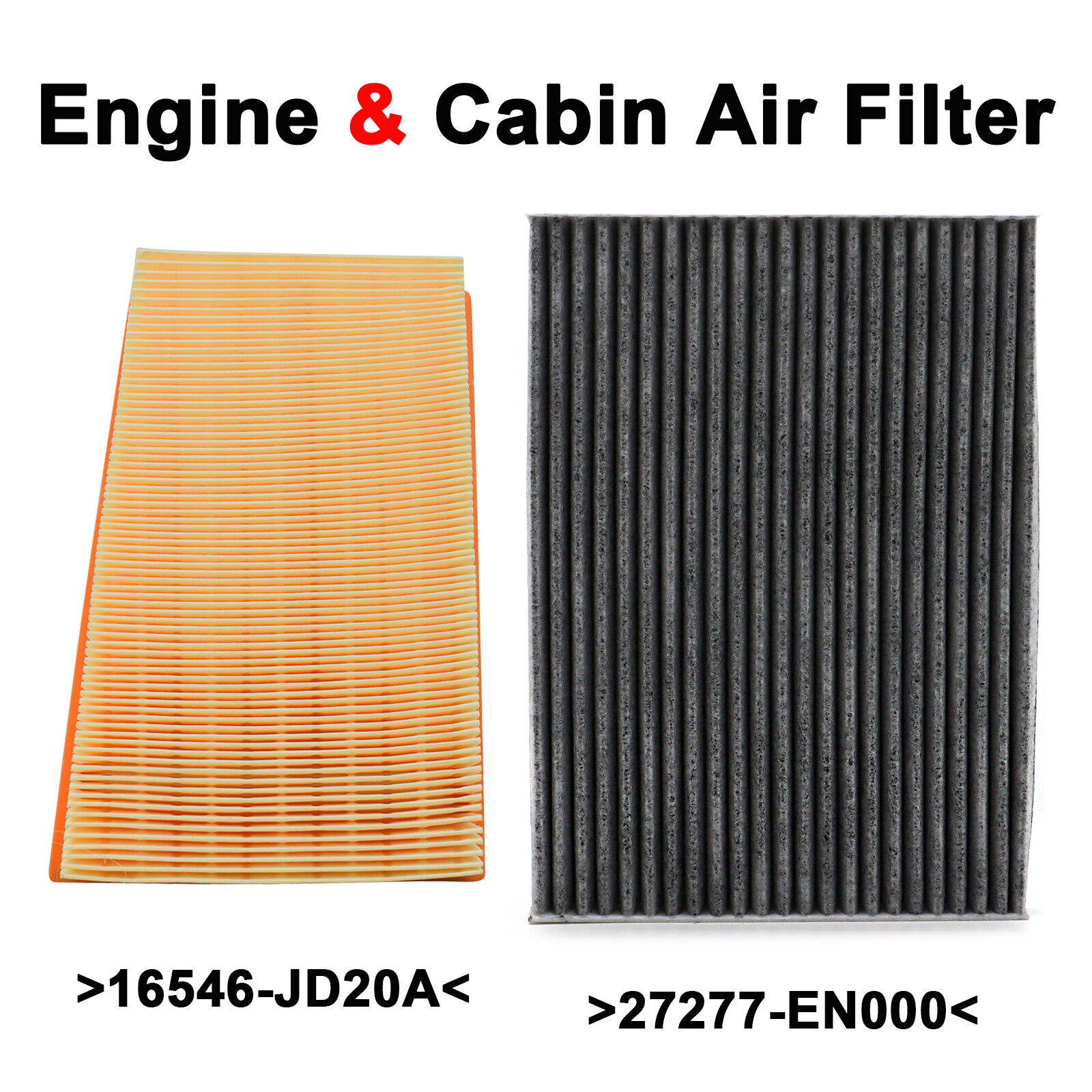 Engine Cabin Pollen Air Filter Combo Set For Nissan Qashqai J10 X-Trail T31 2.0L