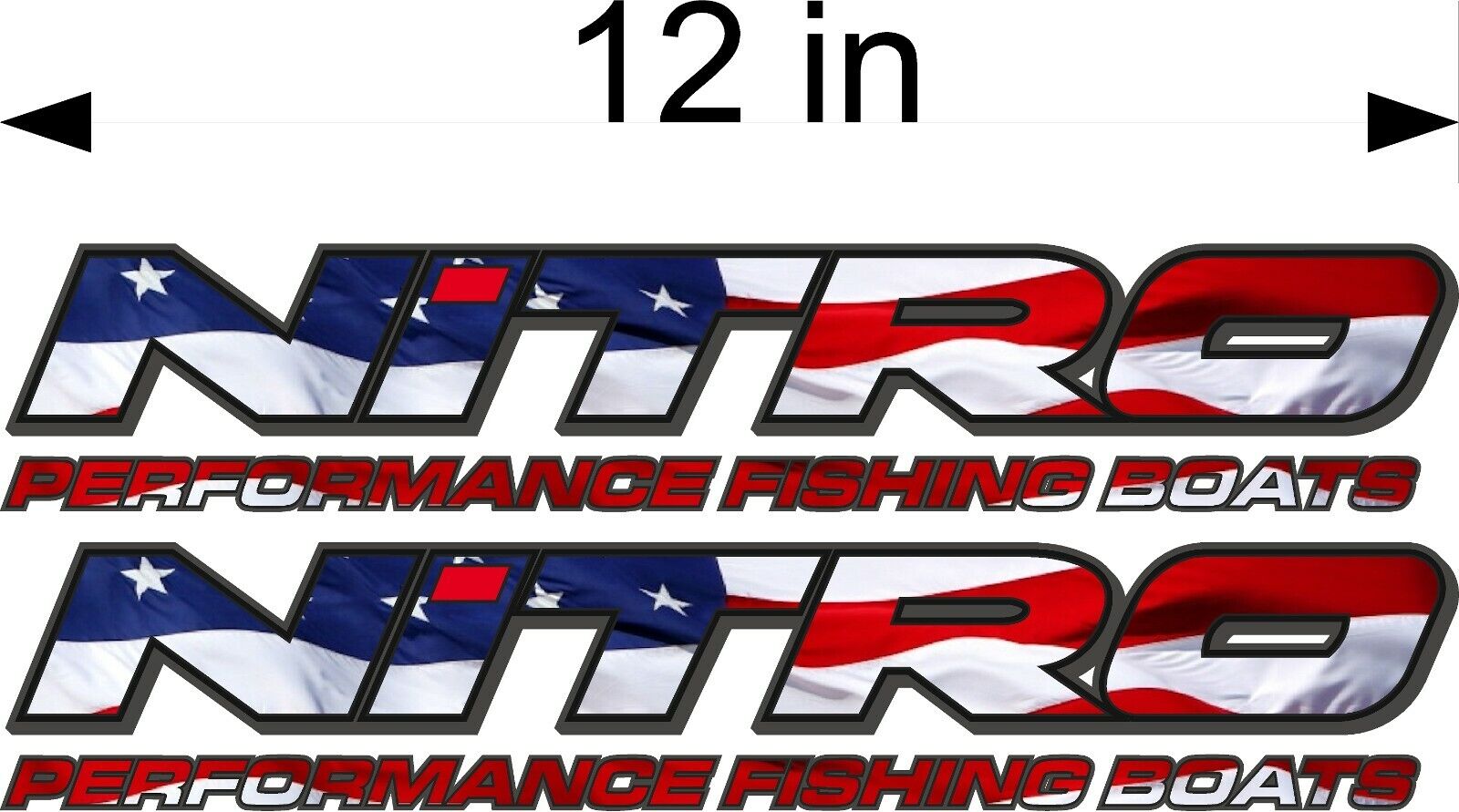 NITRO USA Boats Logo / PAIR / 12
