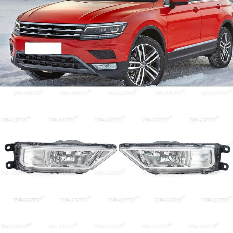 For VolksWagen Tiguan 5N 2016-2021 1 Pair Front Bumper Fog Lamp With Bulbs