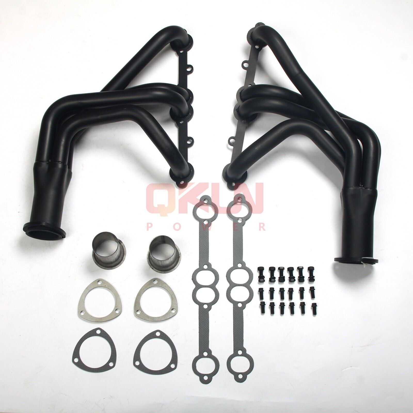 LONG TUBE HEADERS FOR SMALL BLOCK CHEVROLET EDATE(1-5/8 x 3 IN) BLACK PAINT