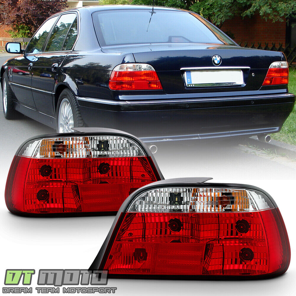1995-2001 BMW E38 740i 740iL 750iL Red Clear Tail Lights Brake Lamps Left+Right