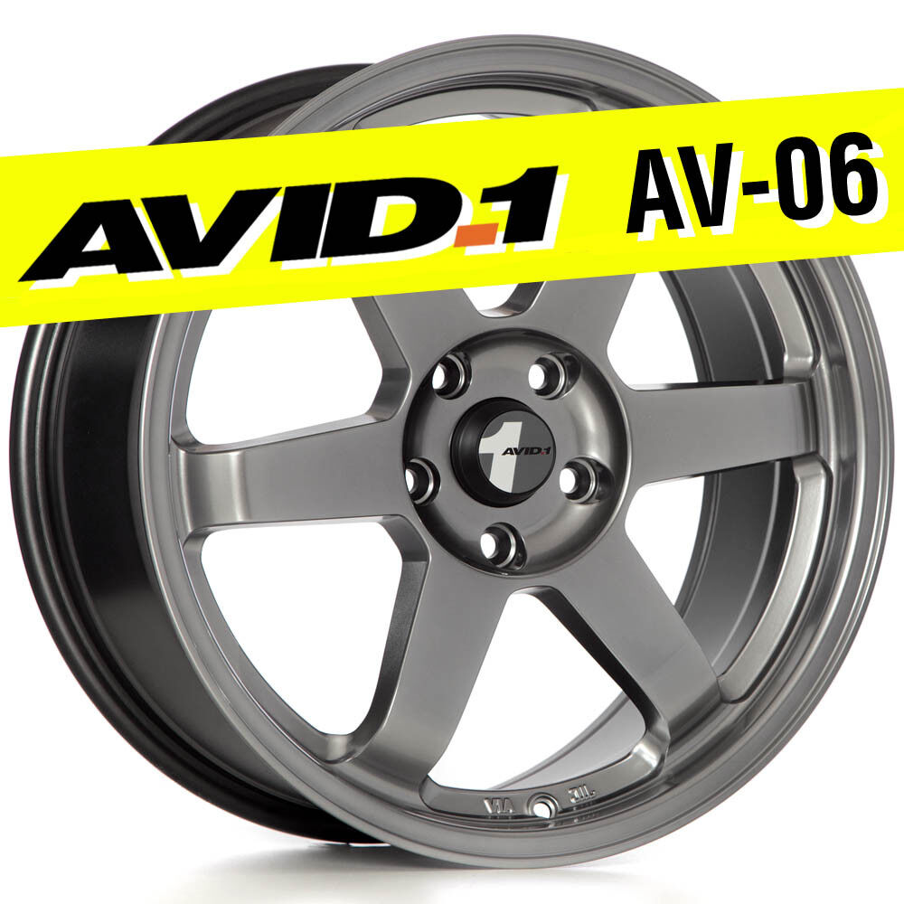 AVID.1 AV-06 18x8 Hyper Black 5x114.3 +35 Wheel TE37 fits RX8 TSX RSX Civic