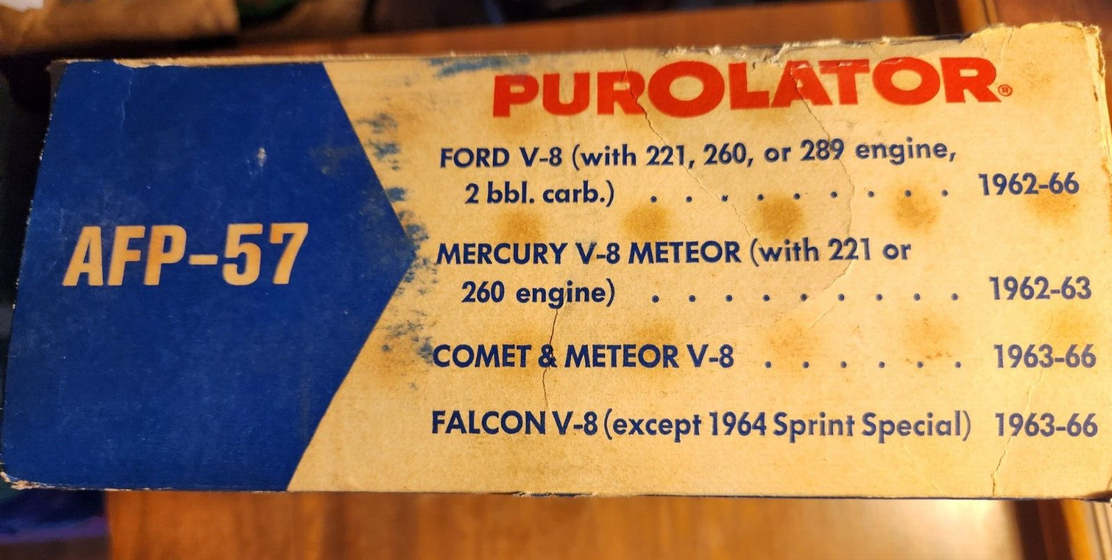 Purolator AFP-57 Air Filter V-8 FORD, MERC., COMET & METEOR, FALCON 1962-66