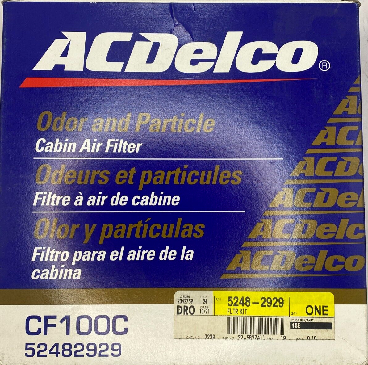 ACDelco CF100C Cabin Air Filter  GM:52482929