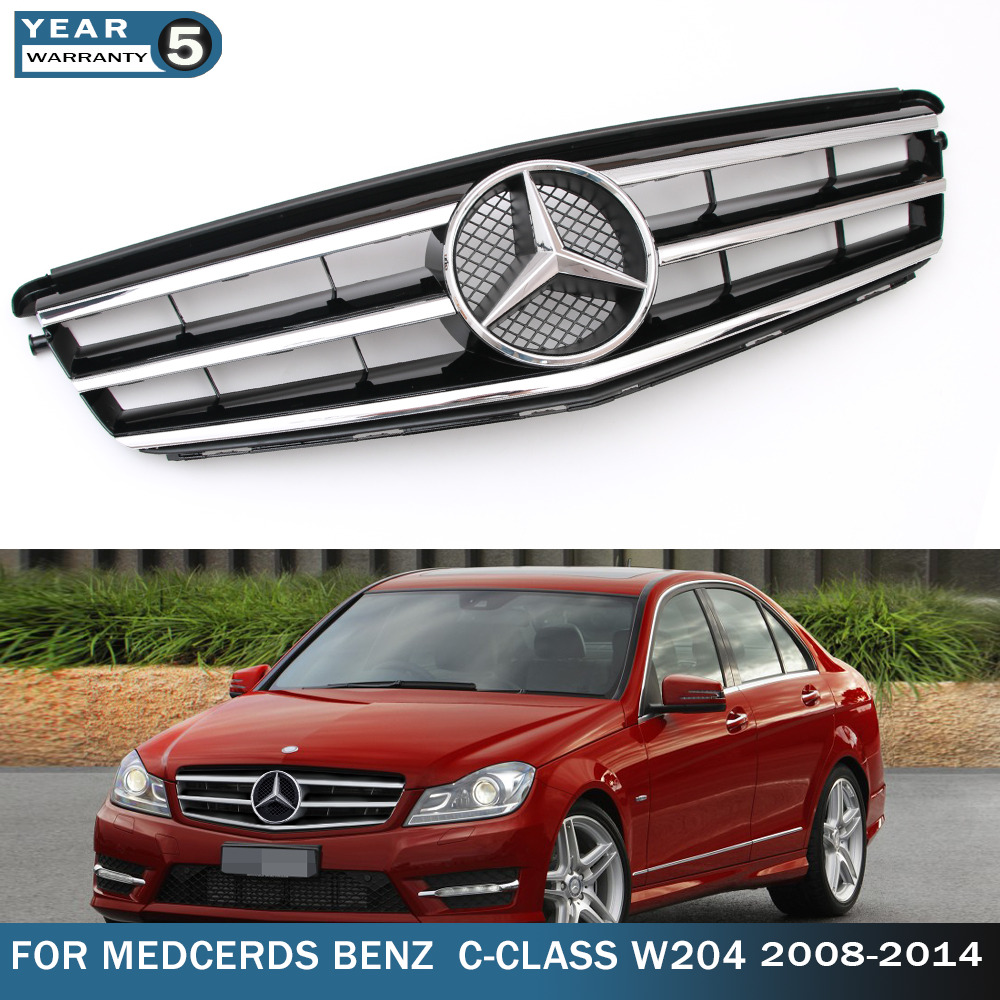 Front Grille For Mercedes-Benz W204 C250 C300 C350 2008-2014 Sport Grill W/Star