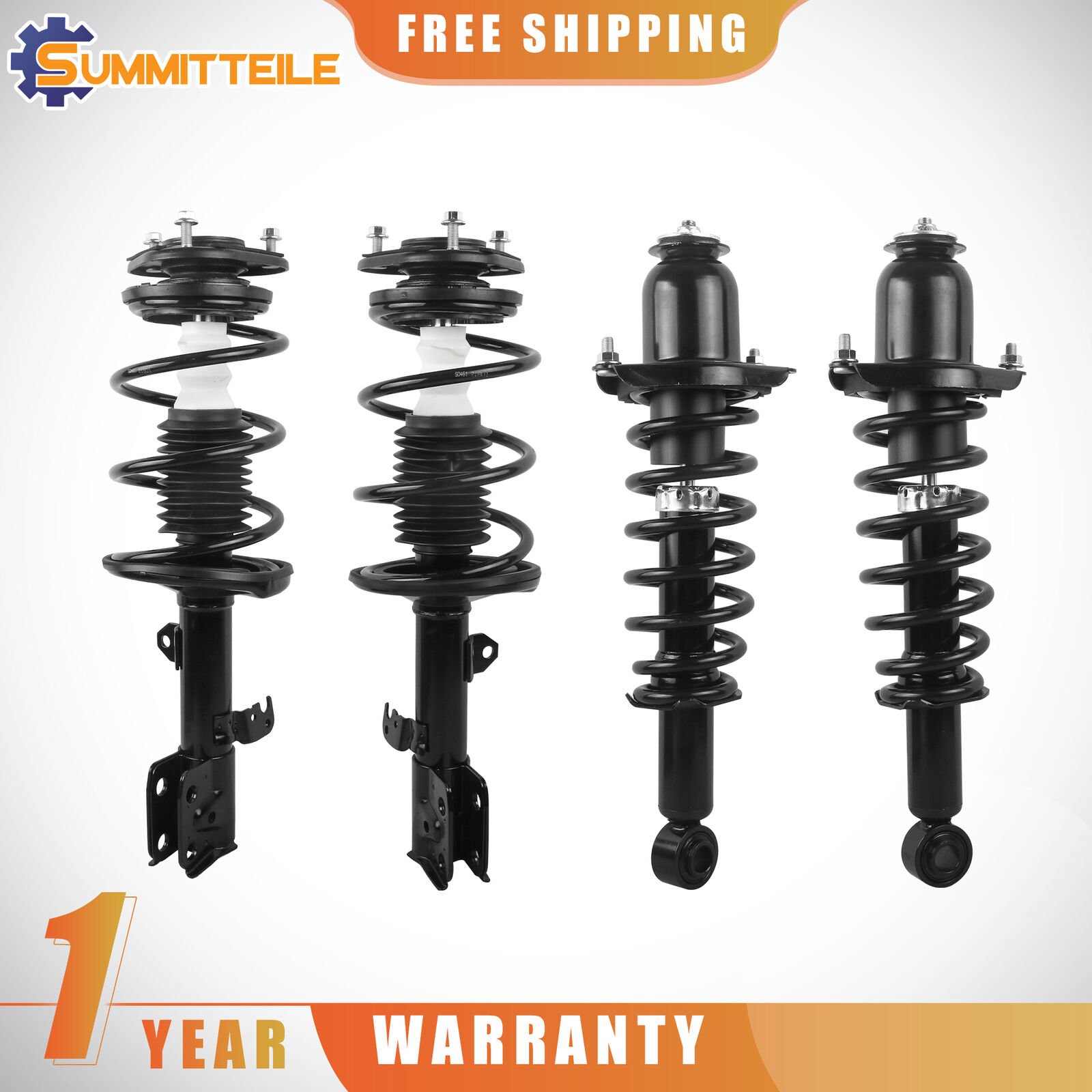 4X Front Rear LH+RH Complete Struts Shocks w/ Coils For 2011-2013 Toyota Corolla