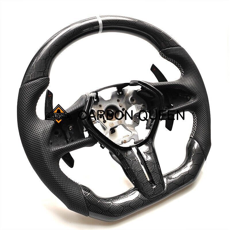 REAL HONEYCOMB CARBON FIBER Steering Wheel FOR INFINITI q50q60QX50QX55 WHITERING