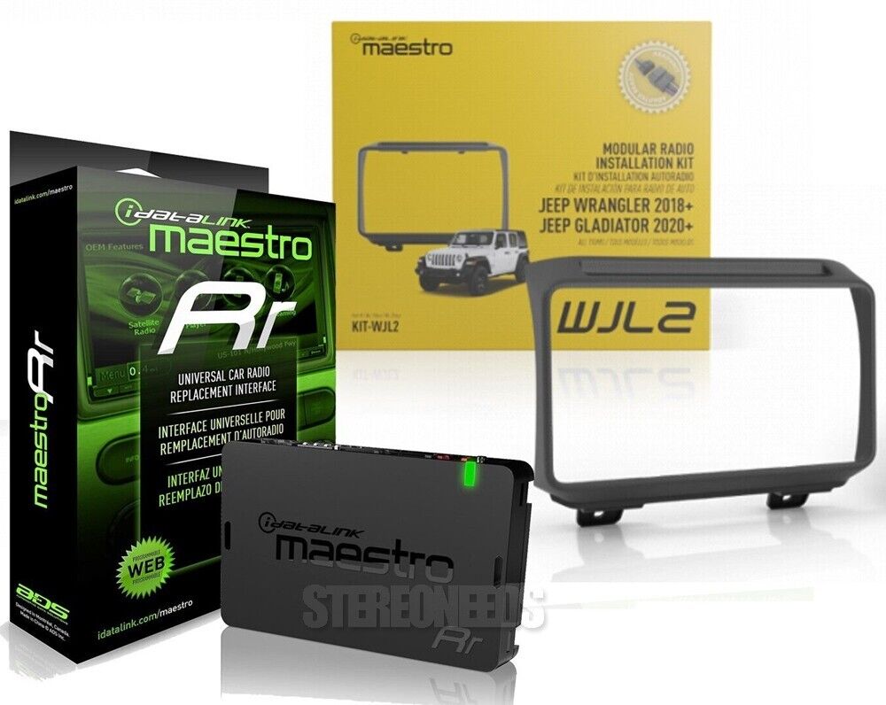 iDatalink Maestro KIT-WJL2 + ADS-MRR Dash Kit Fits 2018+ Jeep Wrangler Gladiator