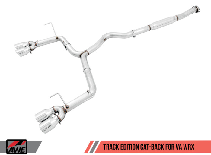 AWE Track Edition Exhaust for VA/GV WRX/STI Sedan-Chrome Silver Quad Tips 102mm