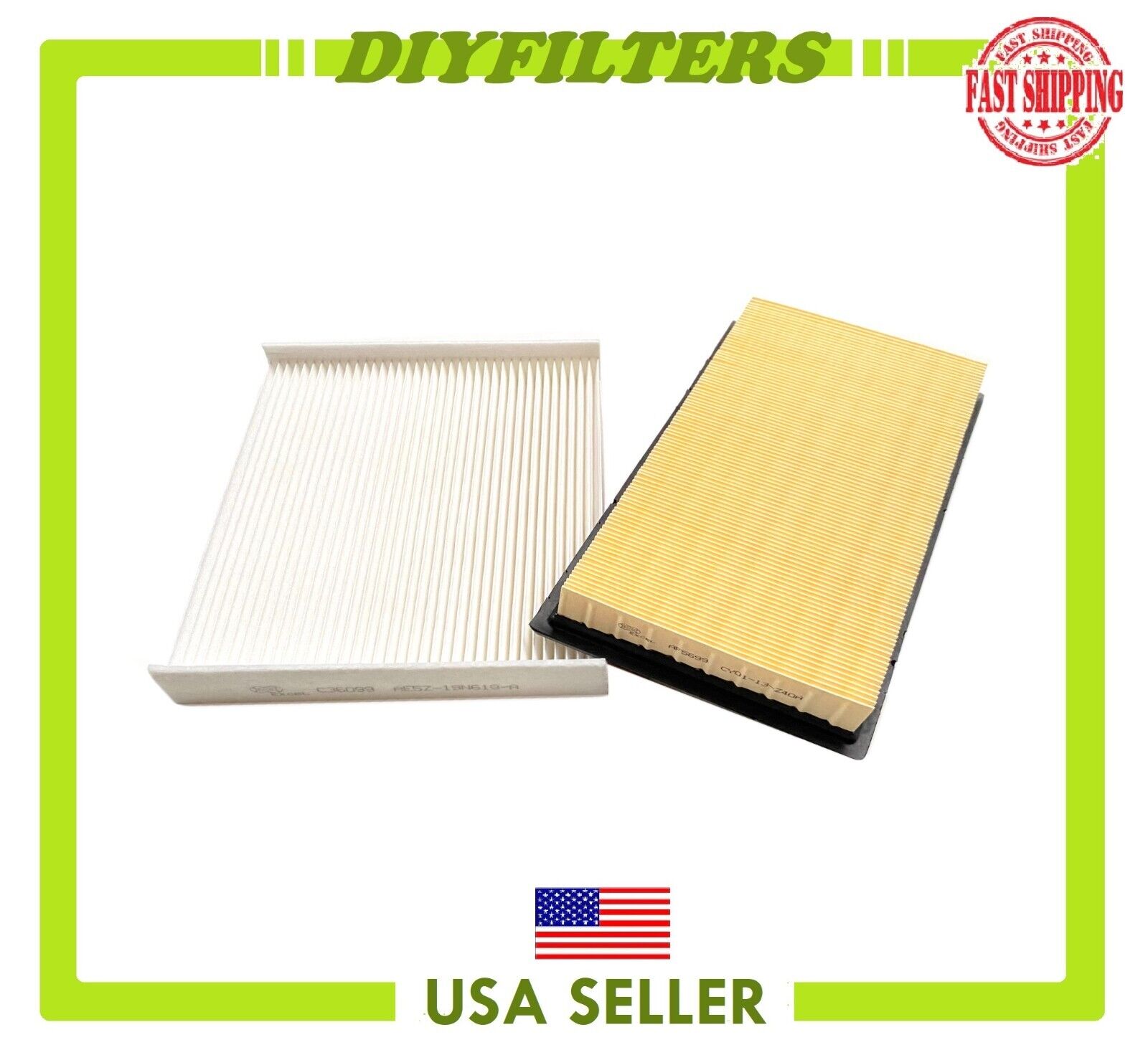 ENGINE & CABIN AIR FILTER for 10-12 FORD FUSION V6 07-12 LINCOLN MKZ V6 US Selle