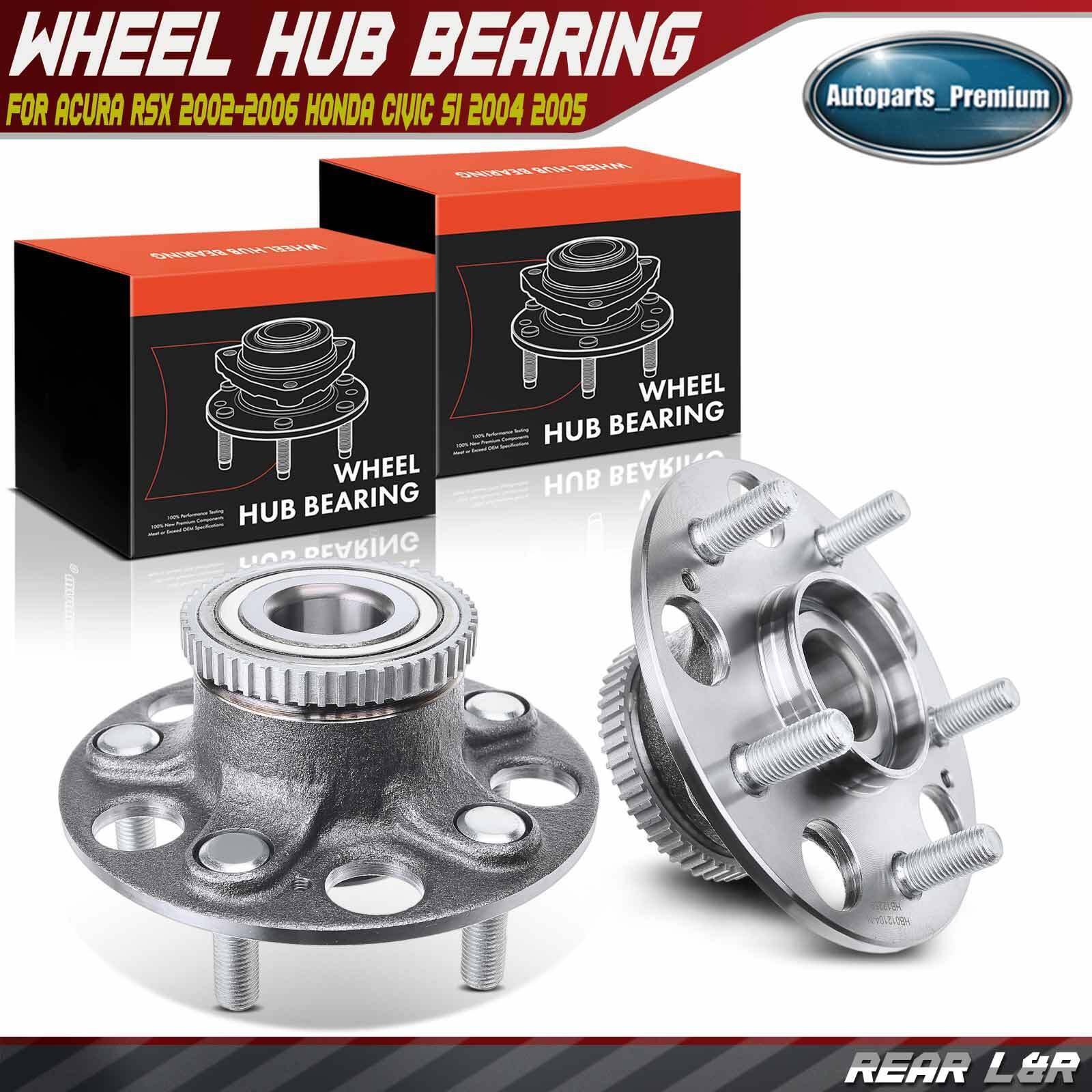 2x Rear Wheel Hub & Bearing Assembly for Acura RSX 02-06 Honda Civic Si 04-05